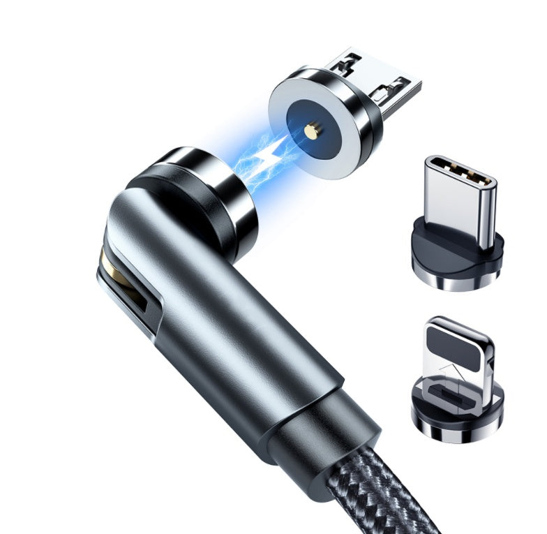"Essager roterande magnetkabel 360° USB Typ-C laddningskabel – Snabbladdning, magnetisk laddare med 540° rotation, Micro-magnetkabel.