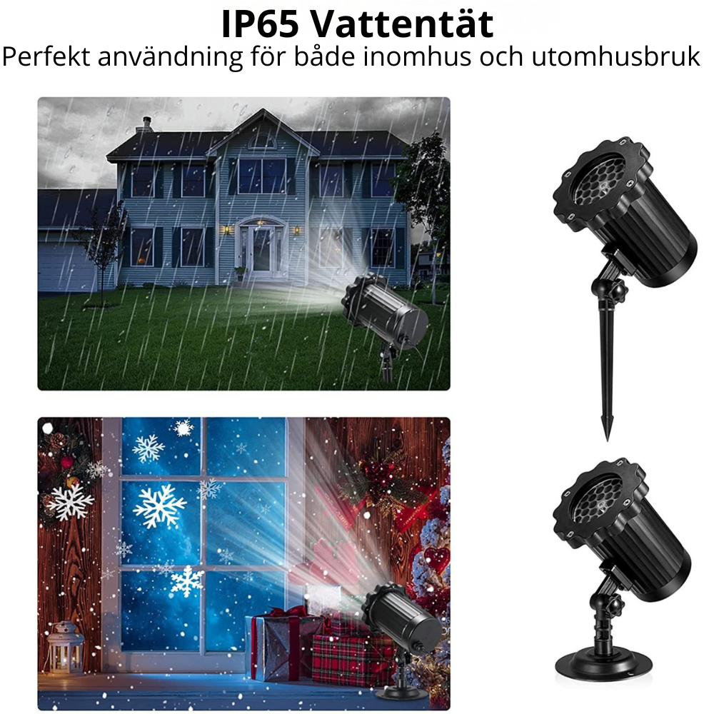 Utomhus/inomhus projektor jul/snöflinga