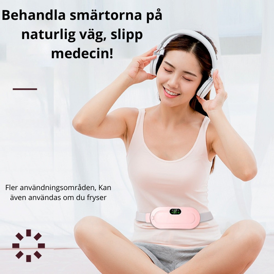 Smart värmebälte för mensvärk – elektrisk värmedyna med vibration för lindring av magont och ryggsmärta