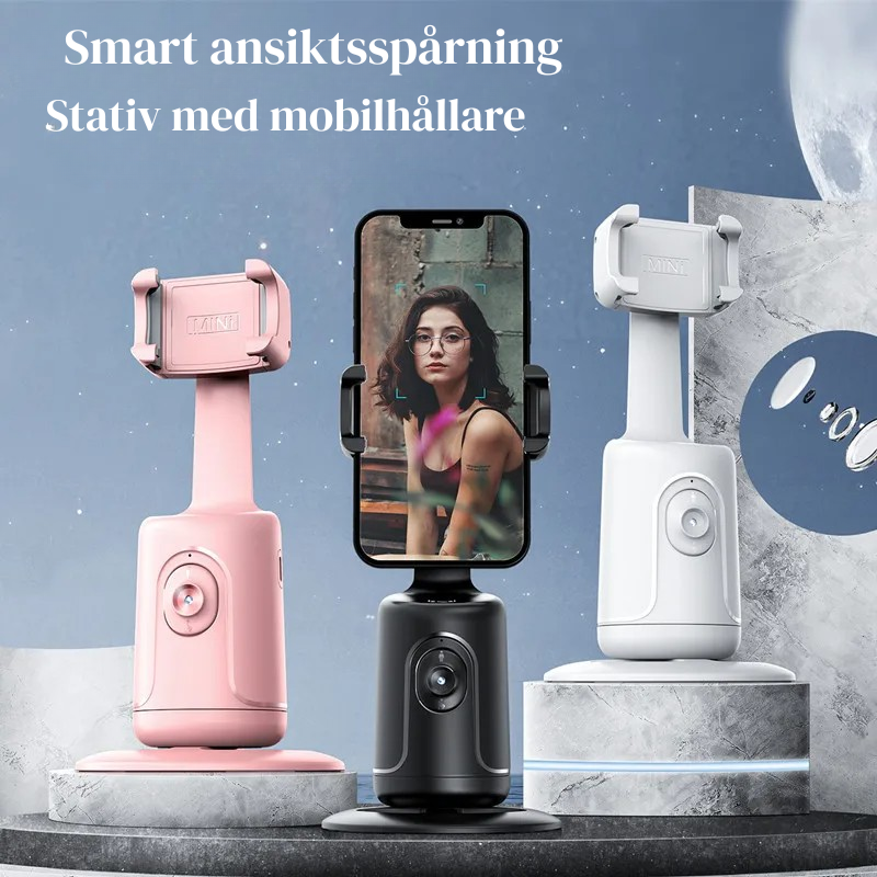 360° AI Smart Gimbal med Ansiktsspårning – Automatisk Mobilhållare för Video, Vlogg & Livesändning