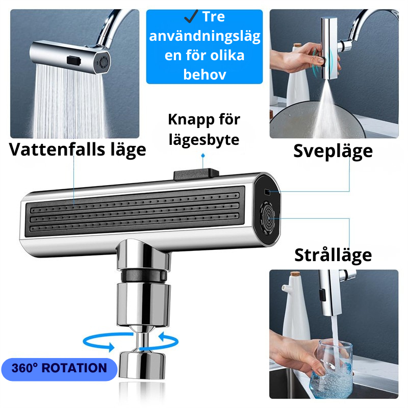 Roterande Vattenmunstycke för Kök – Stänkskyddat, Universellt & Multifunktionellt