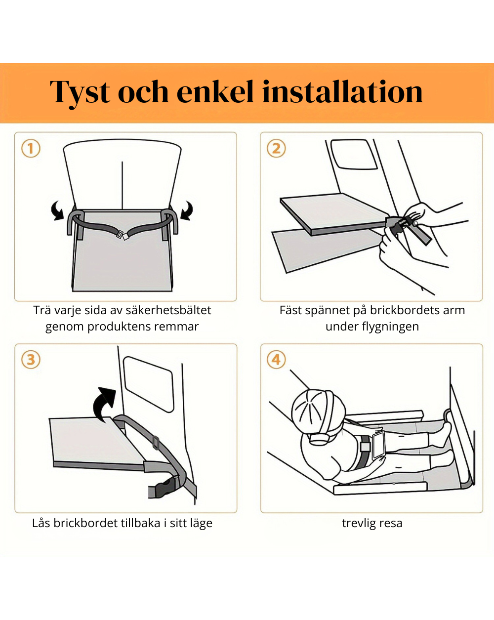 Portabel Fotstöd- och Sittförlängare för Barn på Flygplan