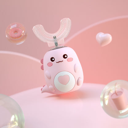 Elektrisk barn-tandborste – U-formad, livsmedelsgodkänd silikon, 360° automatisk rengöring, smart design med USB-laddning- passar barn mellan 2-12 år