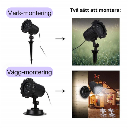 Utomhus/inomhus projektor jul/snöflinga