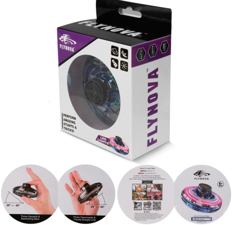 nteraktiv UFO-drönare med LED-ljus – Fingertoppsgyro för barn och vuxna