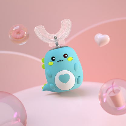 Elektrisk barn-tandborste – U-formad, livsmedelsgodkänd silikon, 360° automatisk rengöring, smart design med USB-laddning- passar barn mellan 2-12 år