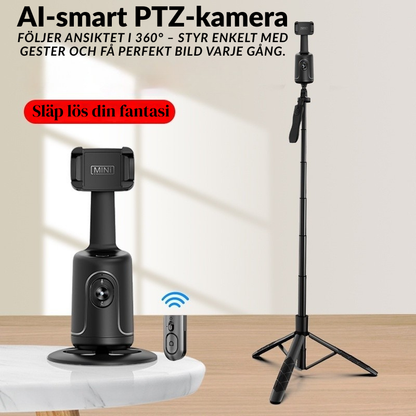 360° AI Smart Gimbal med Ansiktsspårning – Automatisk Mobilhållare för Video, Vlogg & Livesändning