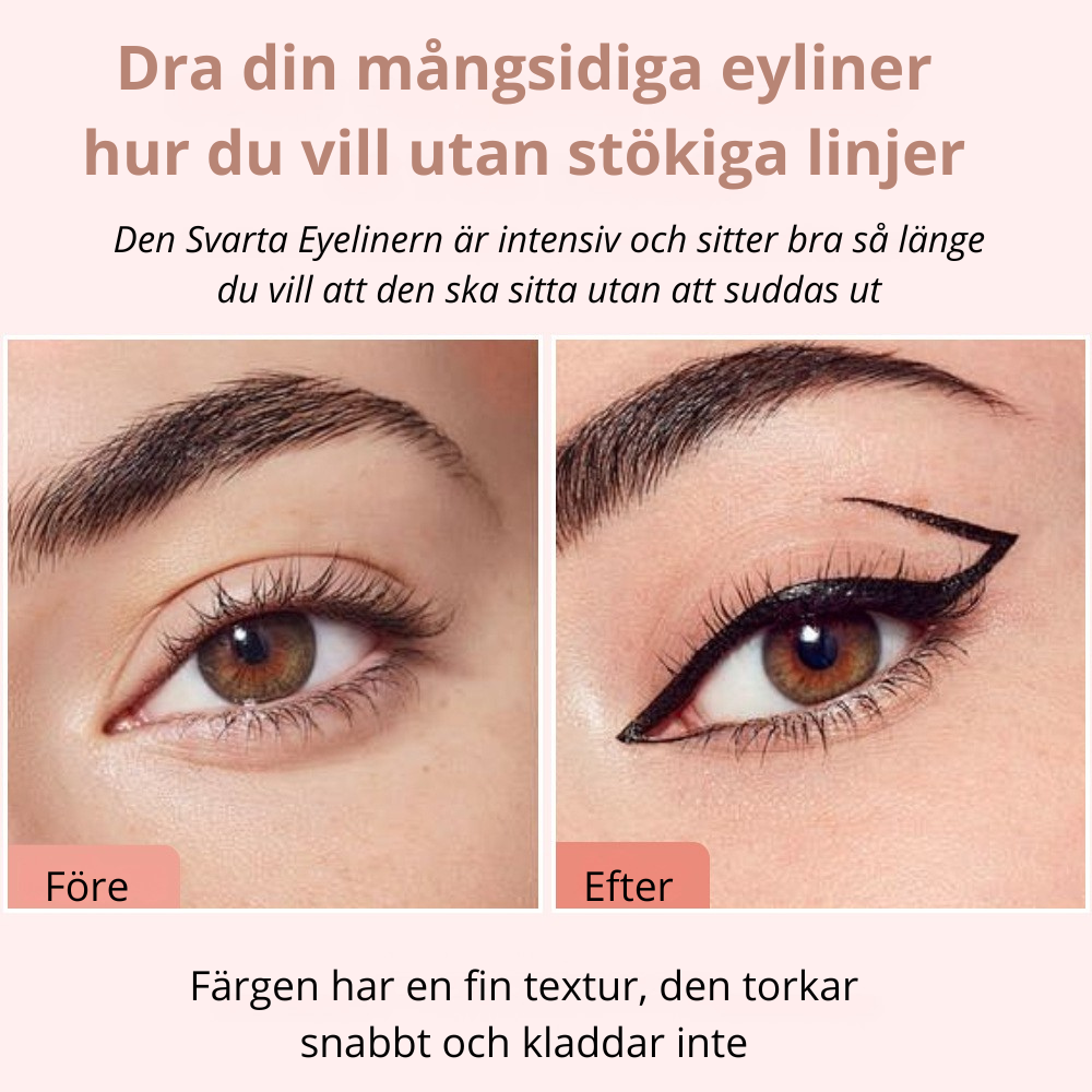 Formad eyeliner-stämpel – vattenfast och hållbar utan trassel.