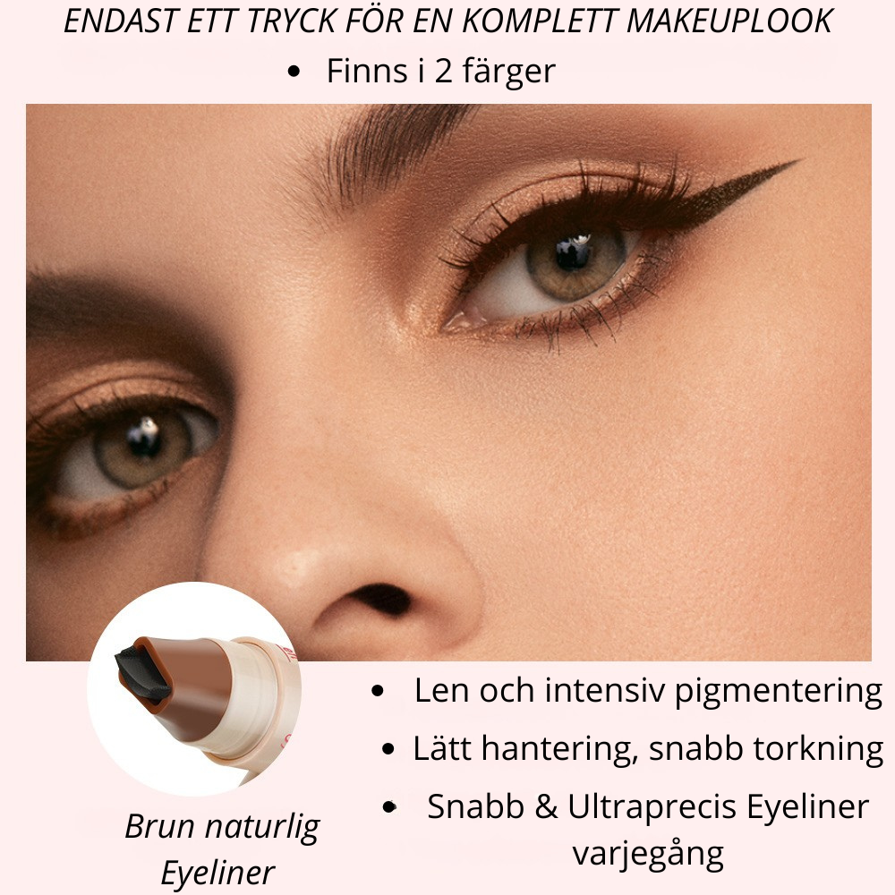 Formad eyeliner-stämpel – vattenfast och hållbar utan trassel.