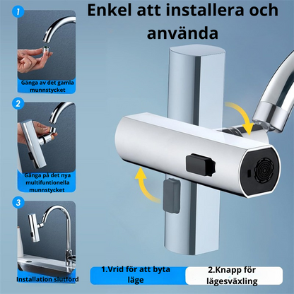 Roterande Vattenmunstycke för Kök – Stänkskyddat, Universellt & Multifunktionellt