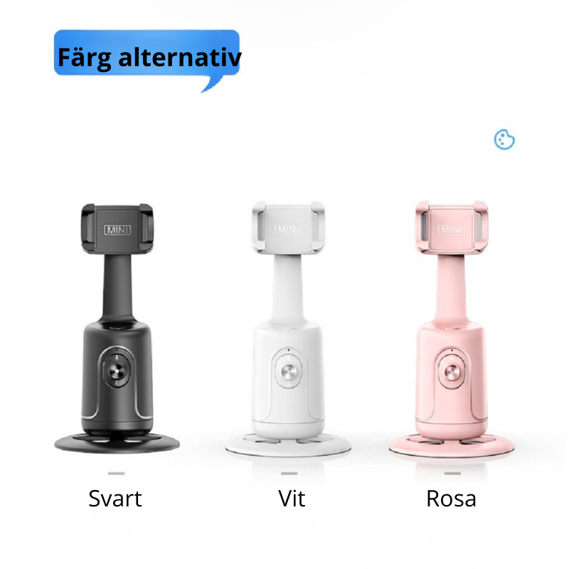 360° AI Smart Gimbal med Ansiktsspårning – Automatisk Mobilhållare för Video, Vlogg & Livesändning