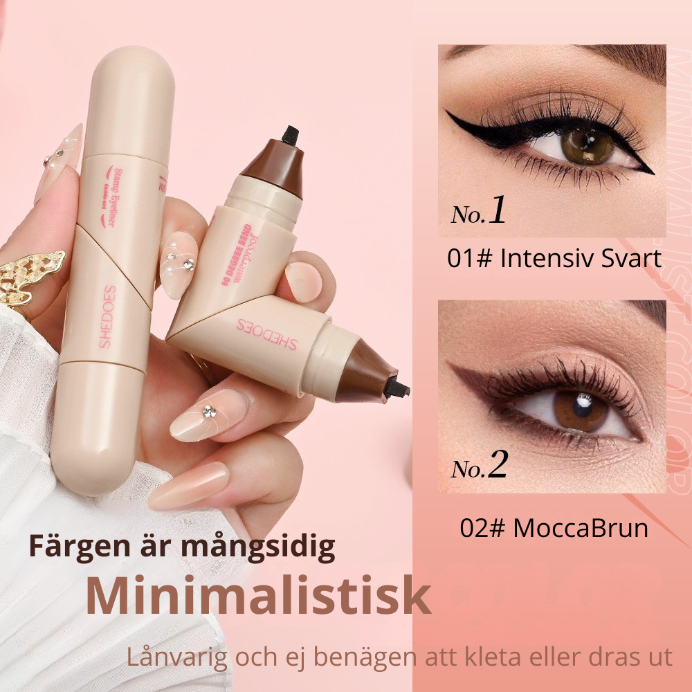 Formad eyeliner-stämpel – vattenfast och hållbar utan trassel.
