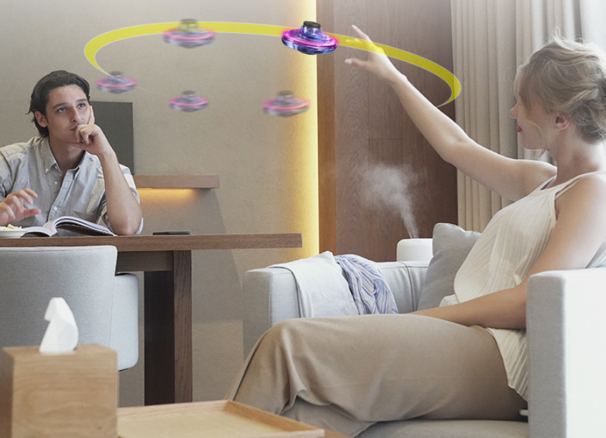 nteraktiv UFO-drönare med LED-ljus – Fingertoppsgyro för barn och vuxna