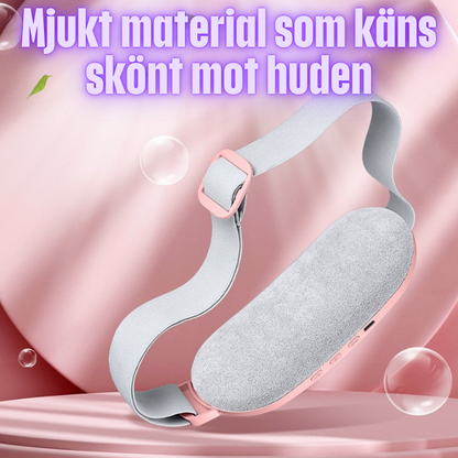 Smart värmebälte för mensvärk – elektrisk värmedyna med vibration för lindring av magont och ryggsmärta