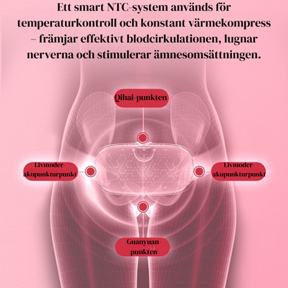 Smart värmebälte för mensvärk – elektrisk värmedyna med vibration för lindring av magont och ryggsmärta