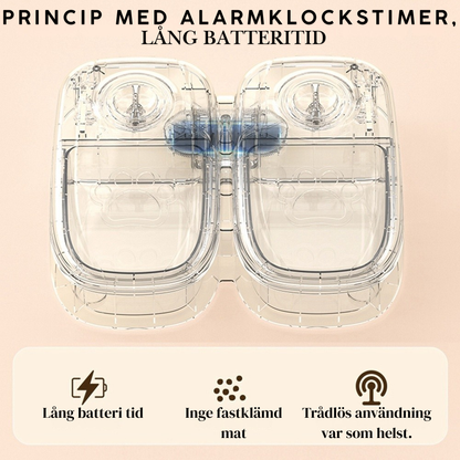 Automatisk utfodring med Smart matdispenser för katter och hundar med timer och rostfri skål.