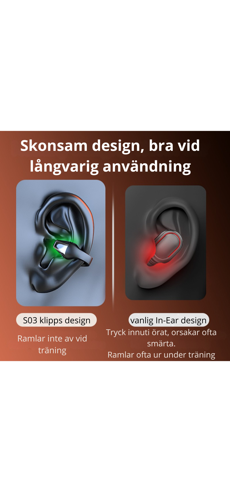 Öronklämma Benledningshörlurar Bluetooth-kompatibla 5.2 HiFi Trådlösa Hörlurar Touch Handsfree Sport Brusreducerande Headset med Mikrofon