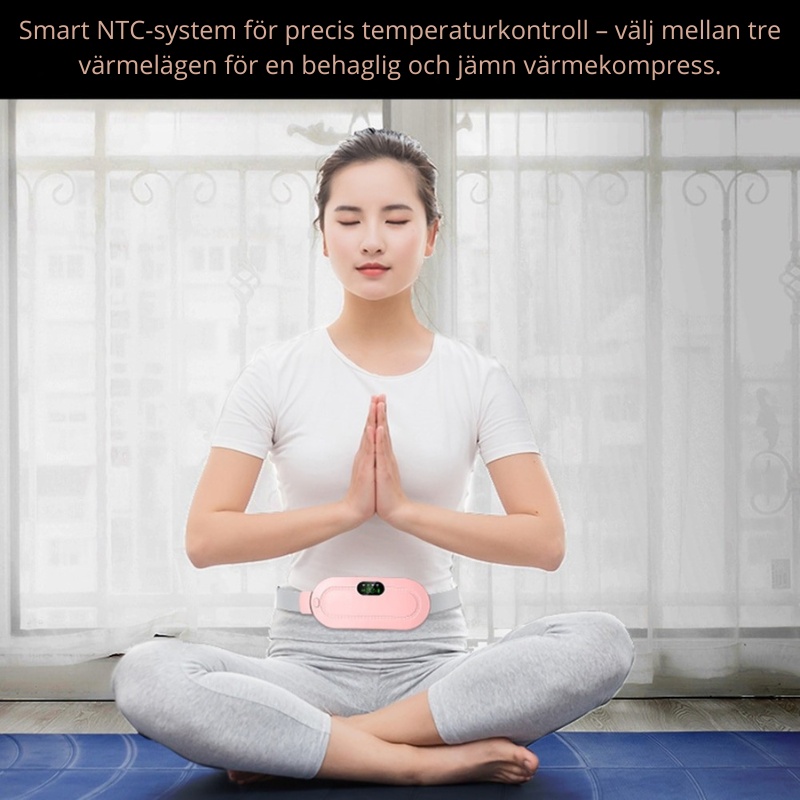 Smart värmebälte för mensvärk – elektrisk värmedyna med vibration för lindring av magont och ryggsmärta