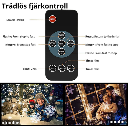 Utomhus/inomhus projektor jul/snöflinga