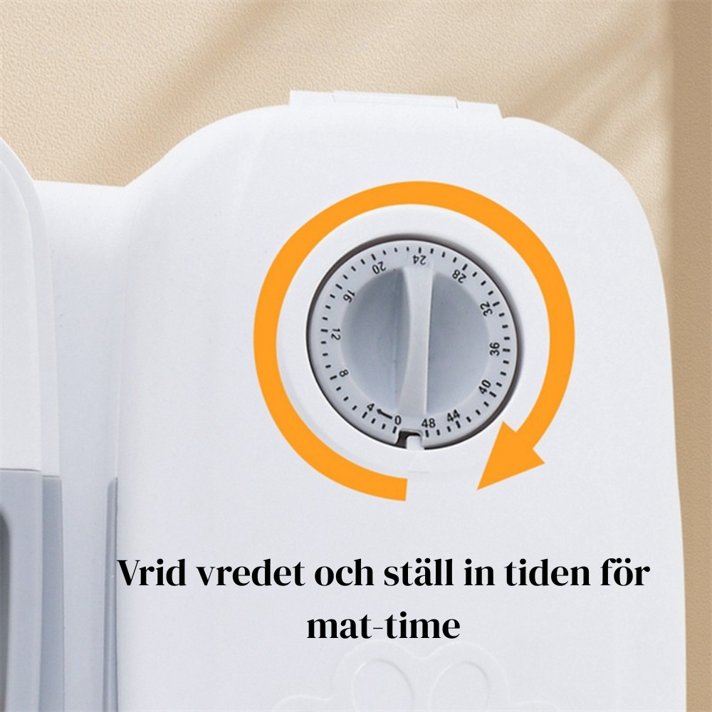 Automatisk utfodring med Smart matdispenser för katter och hundar med timer och rostfri skål.