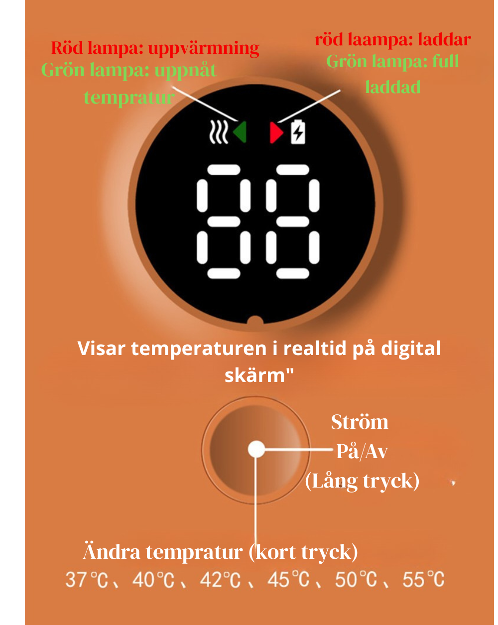 Resevänlig Flaskvärmare för Barn – Jämn Temperatur, Trådlös & Laddningsbar